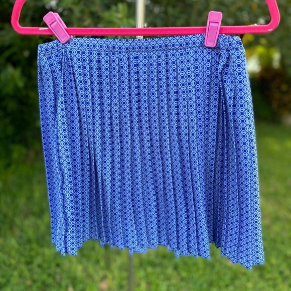 Banana Republic Dresses & Skirts - Banana Republic Blue pleated Printed Mini Skirt Petite Small